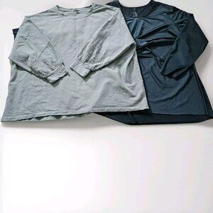 Top Womens 4X Lot of 2 Green Penningtons Melissa McCarthy Seven 7 LS Lagenlook